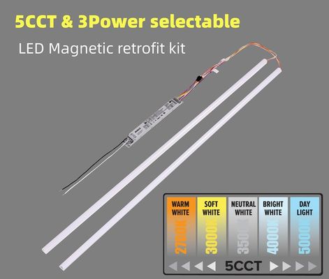 50000 vida útil LED magnética linear Kit de retrofit luz com consistência uniforme de cor
