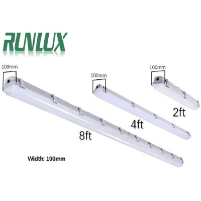 IP66 IK10 LED Vapor Tight Light 2ft/4ft/5ft/8ft Industrial LED Tri Proof Light para Armazém