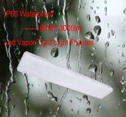 100W 3500K 4FT LED Vapor Tight High Bay IP67 com difusor de policarbonato transparente
