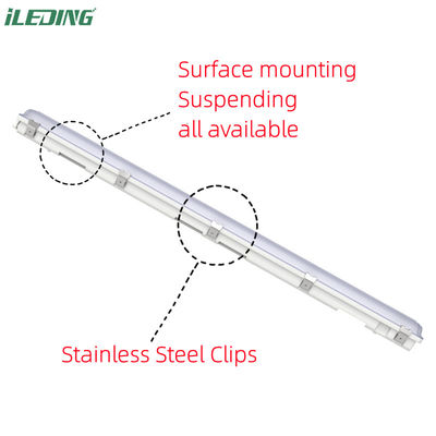 50000 Horas de Tempo de Trabalho À Prova de Umidade 4FT 5FT LED Vapor Tight Garage Light Fixture For Storage