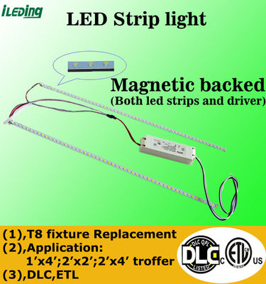 120-277V / 120-347V LED Troffer Retrofit 3CCT 3Power Selecionável Kit de retrofit magnético linear
