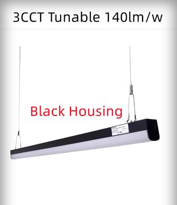 Escritório interno 120-277V 90W 2FT 4FT 8FT Linear LED Batten Light Fixture com 3CCT sintonizável