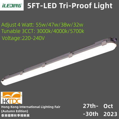 Armazenamento Frio Industrial IP66 IK10 5FT 55W Tri-Proof Low Bay LED