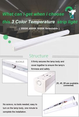 Material PC 25W 3CCT 2FT LED Batten luminárias para uso comercial e industrial