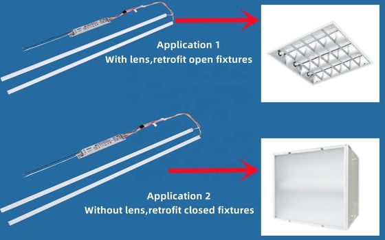 2FT 25W Tunable CCT Led Magnetic Linear retrofit Kit PC Lens para iluminação personalizável