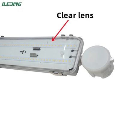 65W Led Workshop Light Com Sensor de Movimento PC gelado Cover Tri-proof Vapor Tight Light