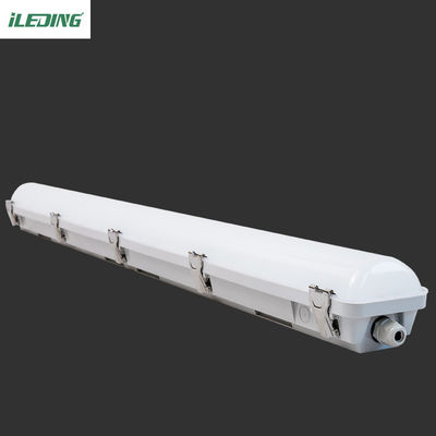 Clipes de fechamento de policarbonato cinza 4FT 46W LED Vapor Tight Light Fixture para Armazém