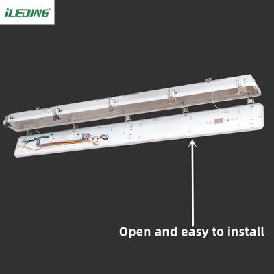 Clipes de fechamento de policarbonato cinza 4FT 46W LED Vapor Tight Light Fixture para Armazém
