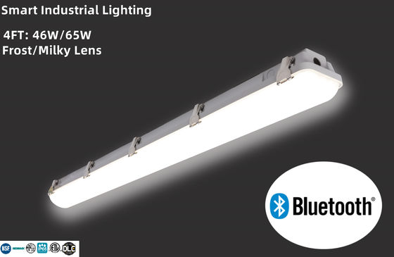 Clipes de fechamento de policarbonato cinza 4FT 46W LED Vapor Tight Light Fixture para Armazém