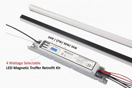 Fonte de luz LED SMD 2ft 4ft 8ft 150Lm/W Lente de PC Lâmpadas Magnéticas Kit de adaptação linear