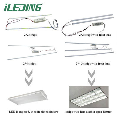 160lm/w Material magnético 2' X 4' Troffer Kit de adaptação linear para motorista de montagem magnética