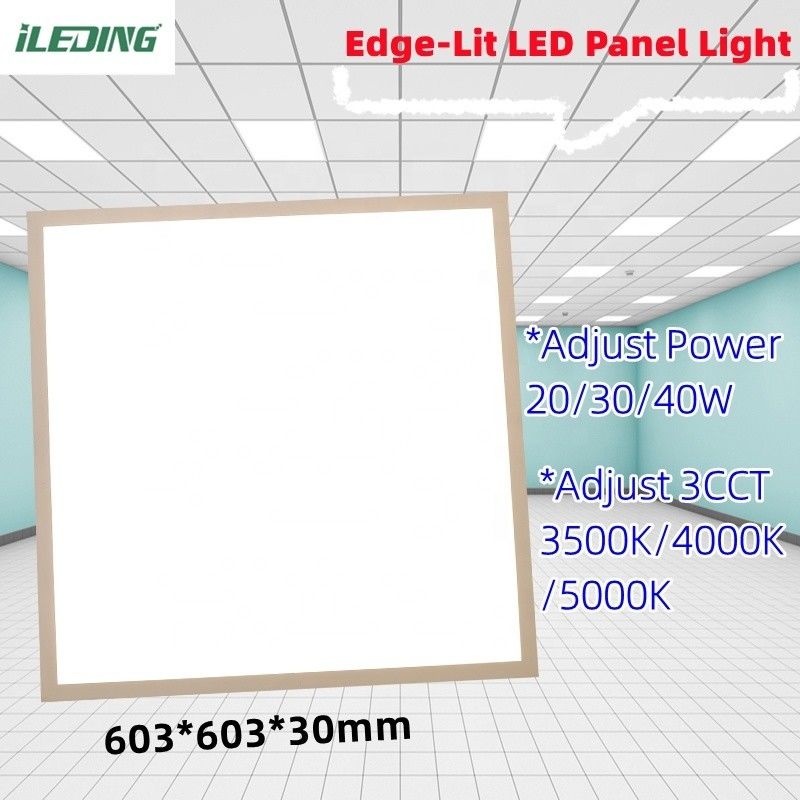 5- Ajustar 3 CCT 20W 30W 40W LED Edge-Lit Mount Fixture Dimmable Ceiling Flat LED Panel Light