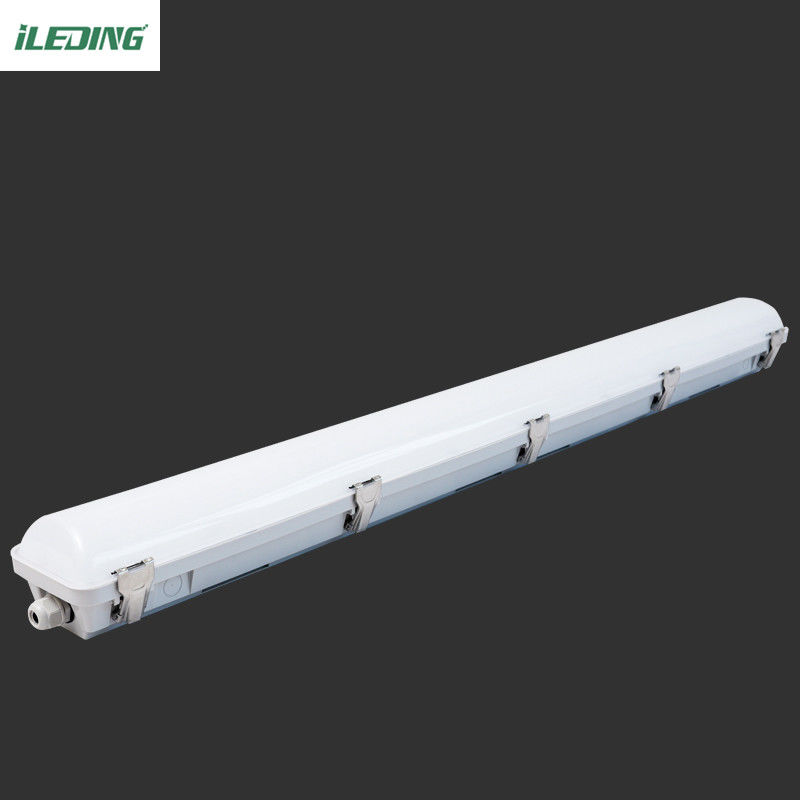 Clipes de fechamento de policarbonato cinza 4FT 46W LED Vapor Tight Light Fixture para Armazém